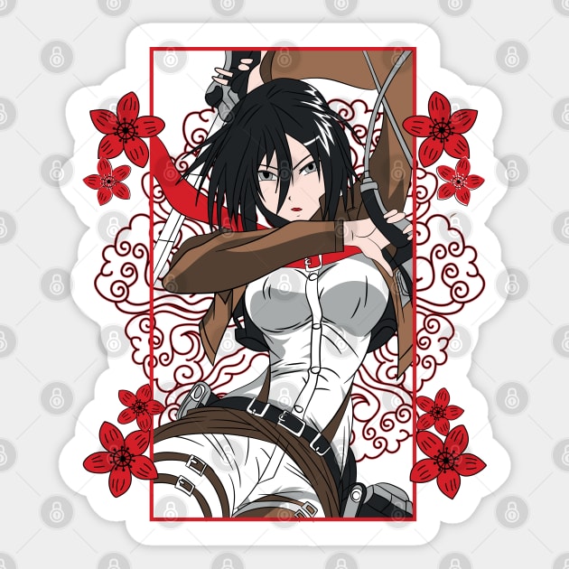 Mikasa Anime Fanart Sticker by Planet of Tees